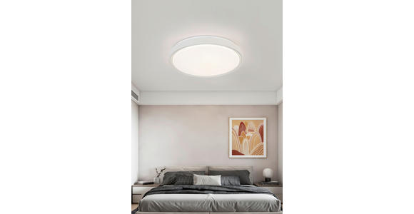 DECKENLEUCHTE 48/8 cm  - Transparent/Weiß, Trend, Kunststoff/Metall (48/8cm) - Novel