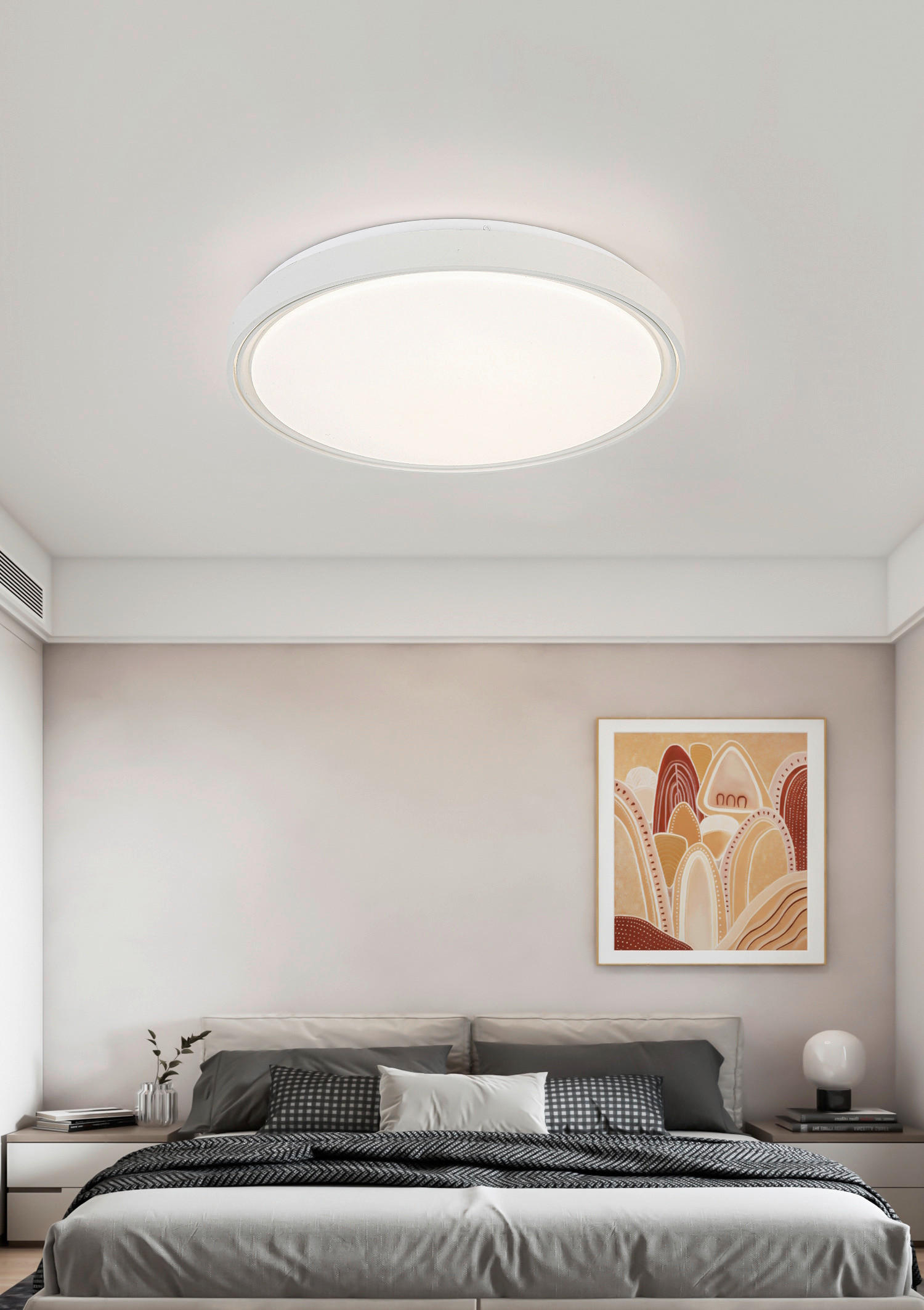 DECKENLEUCHTE 48/8 cm   - Transparent/Weiß, Trend, Kunststoff/Metall (48/8cm) - Novel