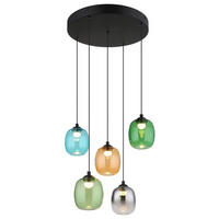 LED-HÄNGELEUCHTE MINARA 43/150 cm   - Blau/Dunkelgrün, Basics, Glas/Kunststoff (43/150cm)