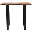 BARTISCH Akazie Hartholz rechteckig Schwarz, Akaziefarben  - Schwarz/Akaziefarben, Design, Holz/Metall (120/80/105cm) - Linea Natura