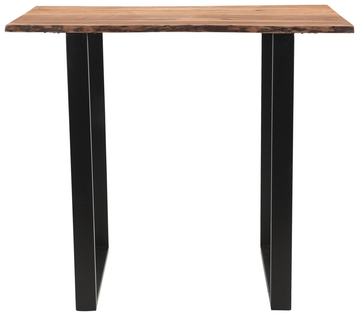 BARTISCH Akazie Hartholz rechteckig Schwarz, Akaziefarben  - Schwarz/Akaziefarben, Design, Holz/Metall (120/80/105cm) - Linea Natura