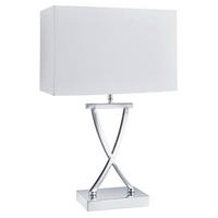 BORDSLAMPA Club 31/48,5/20 cm   - vit/kromfärg, Design, metall/textil (31/48,5/20cm)