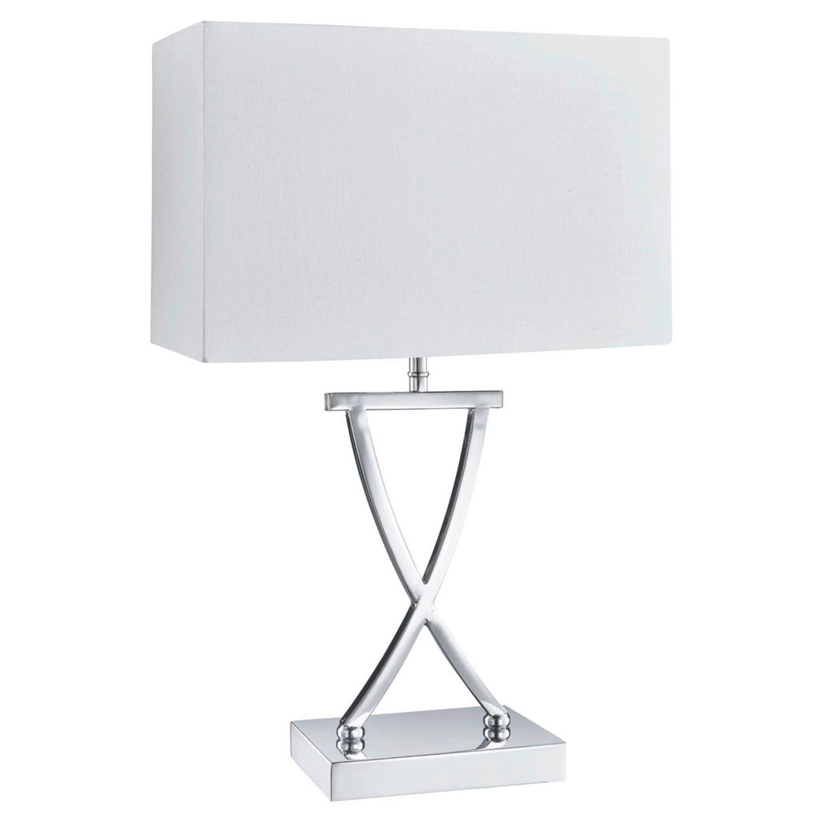 BORDSLAMPA Club 31/48,5/20 cm   - vit/kromfärg, Design, metall/textil (31/48,5/20cm)
