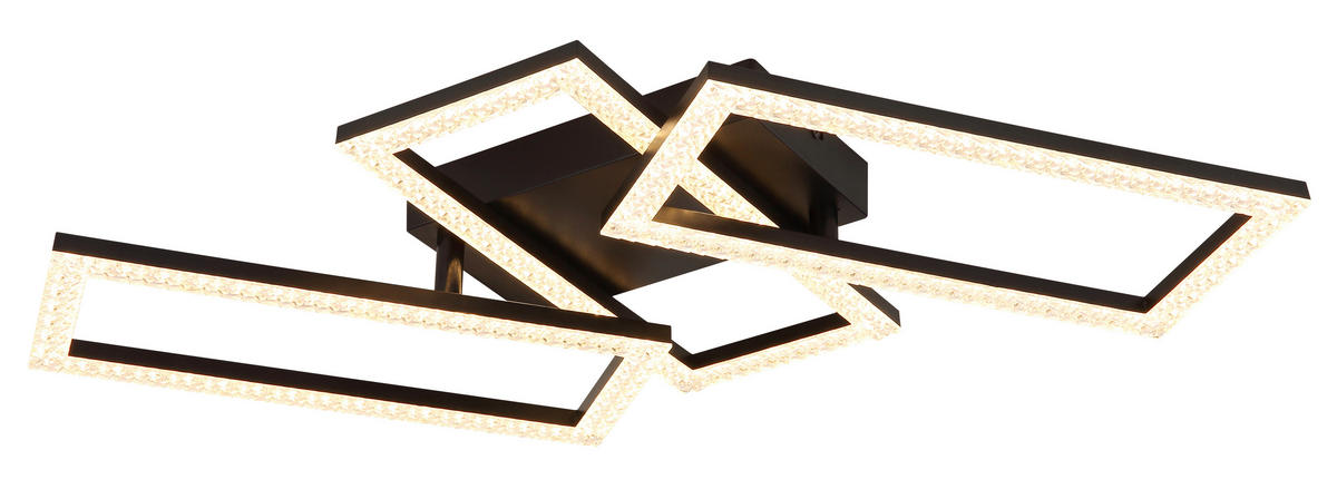 STROPNÍ LED SVÍTIDLO, 61.4/34/9.3 cm - černá/čiré, Design, plast (61.4/34/9.3cm) - Globo