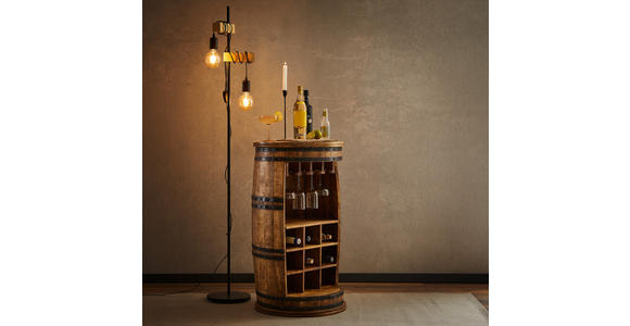 BAR Mangoholz massiv Naturfarben  - Naturfarben, Trend, Holz/Metall (50/90/50cm) - Landscape