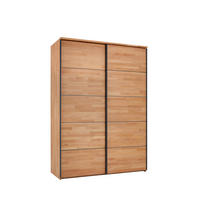 SCHWEBETÜRENSCHRANK in Buchefarben  - Anthrazit/Buchefarben, Natur, Holz/Metall (150/213/66cm) - Linea Natura