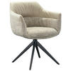 ARMLEHNSTUHL  in Eisen Webstoff, Mikrofaser  - Taupe/Schwarz, Design, Textil/Metall (62/83/60cm) - Novel