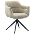 ARMLEHNSTUHL  in Eisen Webstoff, Mikrofaser  - Taupe/Schwarz, Design, Textil/Metall (62/83/60cm) - Novel