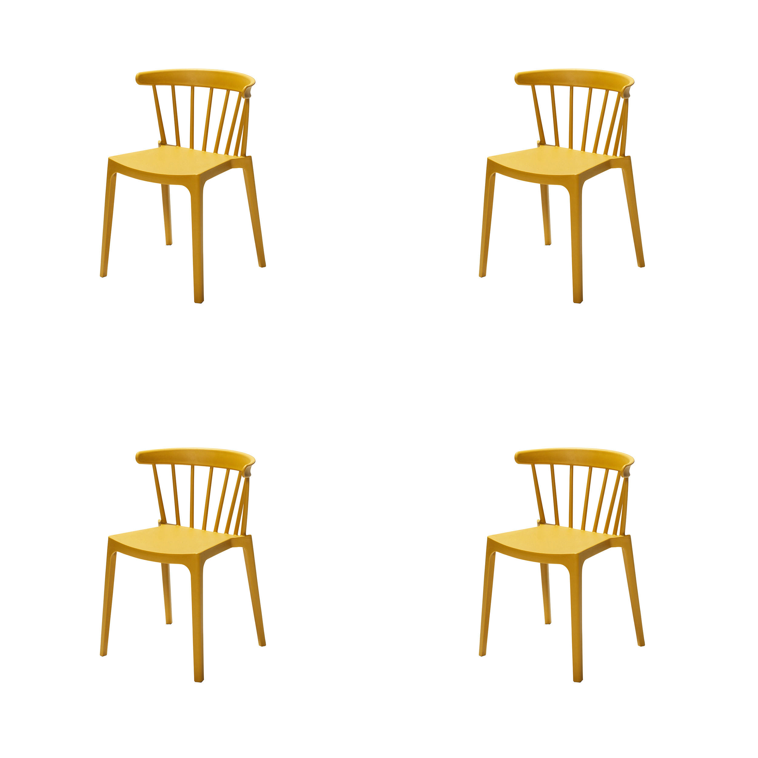 GARTENSTUHL-SET Kunststoff Gelb  - Gelb, MODERN, Kunststoff (54/75/53cm) - Gardenson