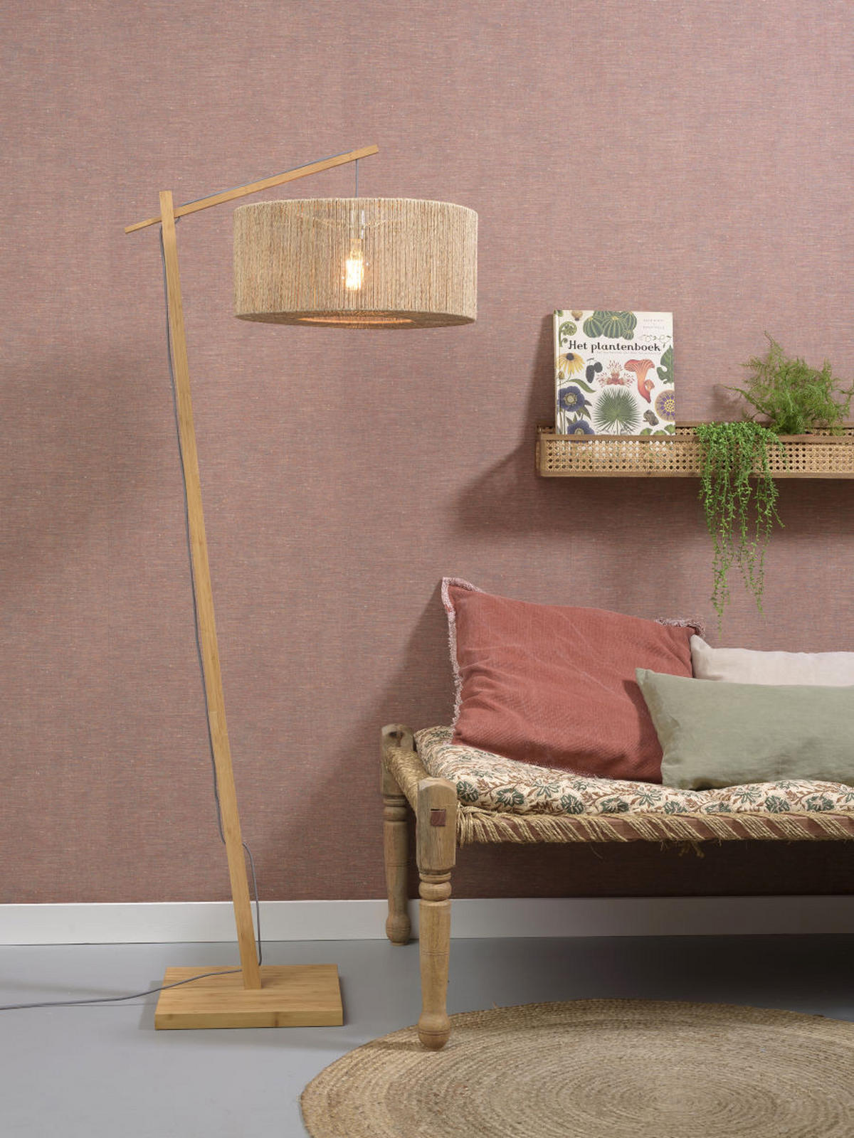 GOLVLAMPA GOOD&MOJO 50/165/207 cm    - naturfärgad, Trend, textil (50/165/207cm) - Good & Mojo