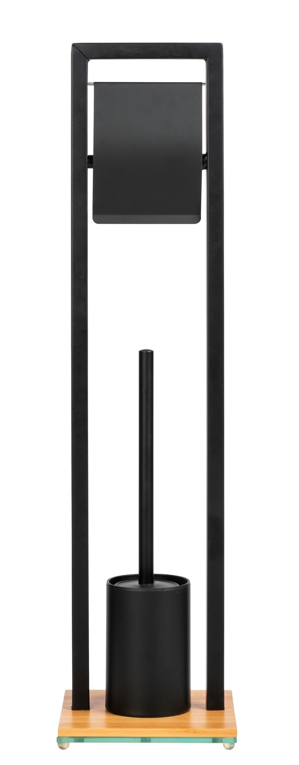 WC-BÜRSTENKOMBINATION - Schwarz/Braun, Basics, Holz/Metall (10/69/19cm) - Wenko