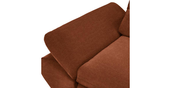 ECKSOFA  in Flachgewebe Rostfarben  341/204 cm  - Rostfarben/Schwarz, Design, Textil/Metall (341/204cm) - Xora