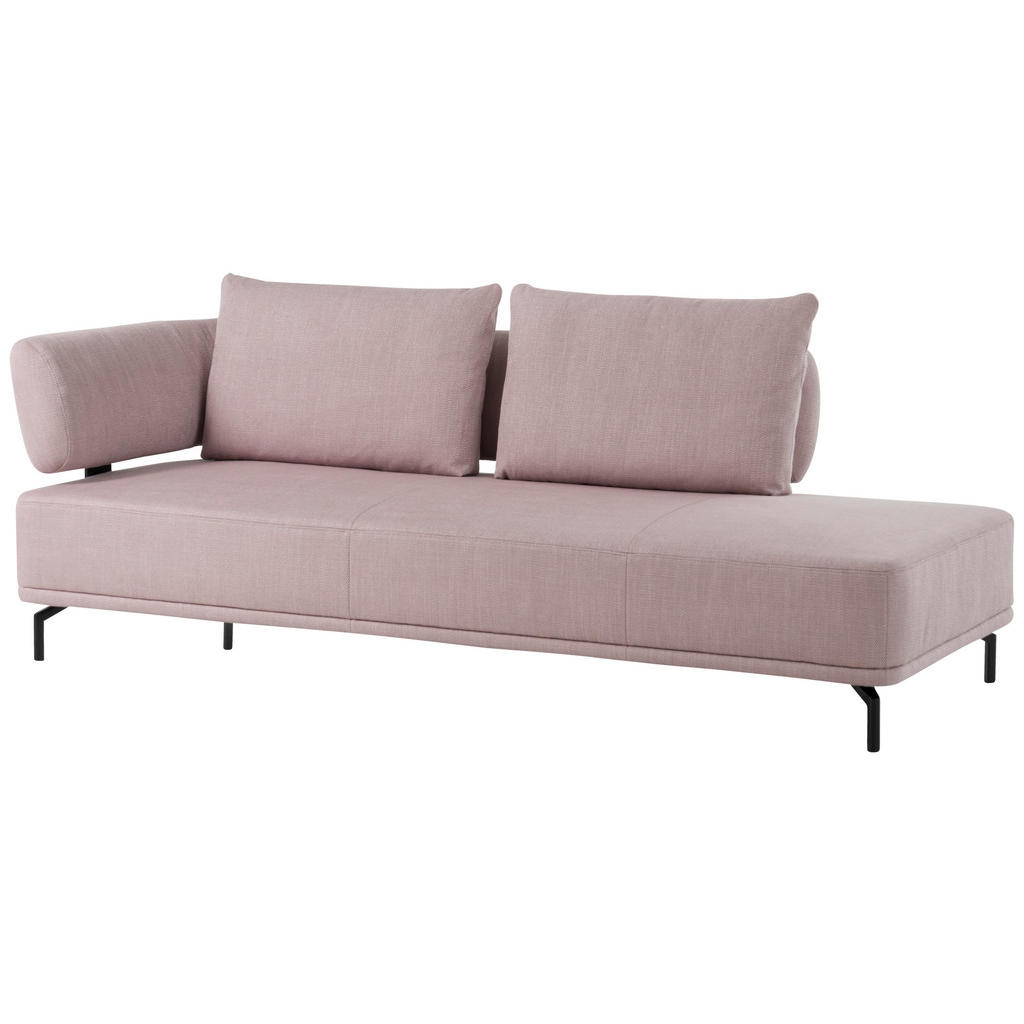 Thumbnail - Dieter Knoll Récamiere Palio, Hellrosa, Textil, 225x80x98 cm, Goldenes M, Fußauswahl, Lederauswahl, Stoffauswahl, Hocker...