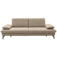 3-SITZER-SOFA in Leder Beige  - Beige/Schwarz, Design, Leder/Metall (238/86/94cm) - Dieter Knoll