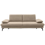 3-SITZER-SOFA Dieter Knoll in Echtleder Beige   - Beige/Schwarz, Design, Leder/Metall (238/86/94cm) - Dieter Knoll