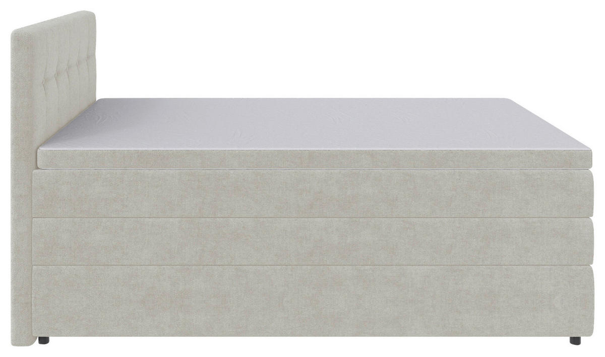 BOXSPRINGBETT 120/200 cm  in Creme  - Creme/Schwarz, KONVENTIONELL, Kunststoff/Textil (120/200cm) - Carryhome