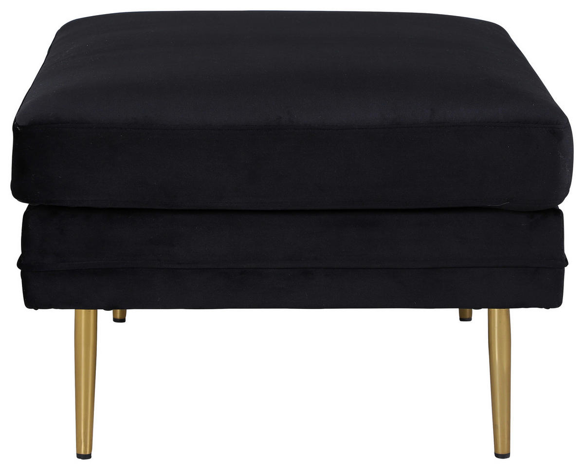 HOCKER Schwarz, Goldfarben  - Goldfarben/Schwarz, Design, Textil/Metall (90/49/70cm) - Livetastic
