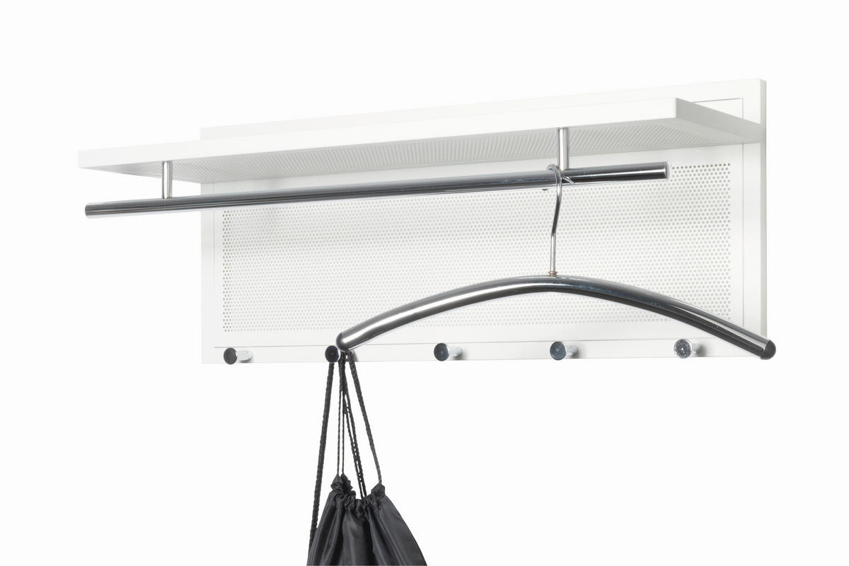 GARDEROBENPANEEL  in 75/30/26 cm  - Weiß, MODERN, Metall (75/30/26cm)