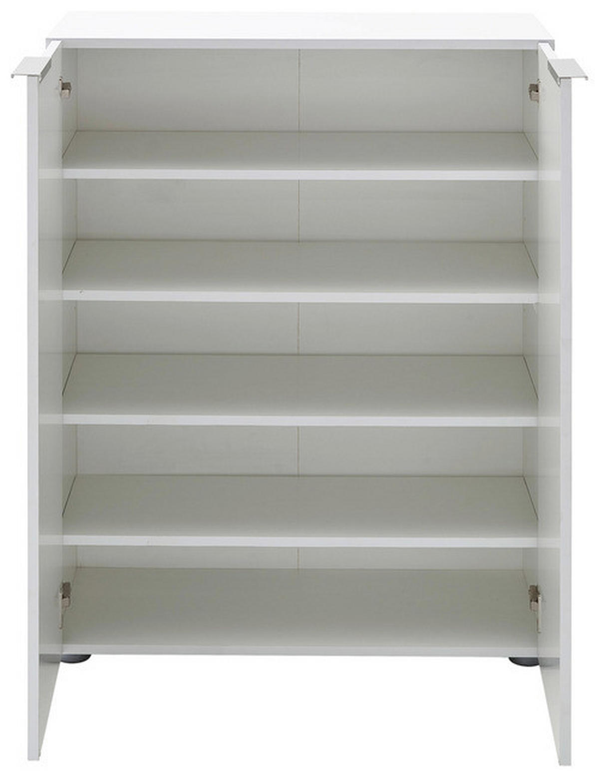 SCHUHSCHRANK  in 80/101/39 cm  - Weiss/Edelstahlfarben, Design, Holzwerkstoff/Kunststoff (80/101/39cm) - Carryhome