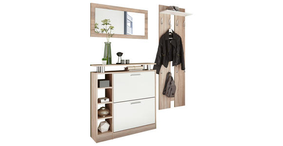 GARDEROBE 155/190/25 cm  - Weiß/Sonoma Eiche, Basics, Holzwerkstoff (155/190/25cm) - Carryhome