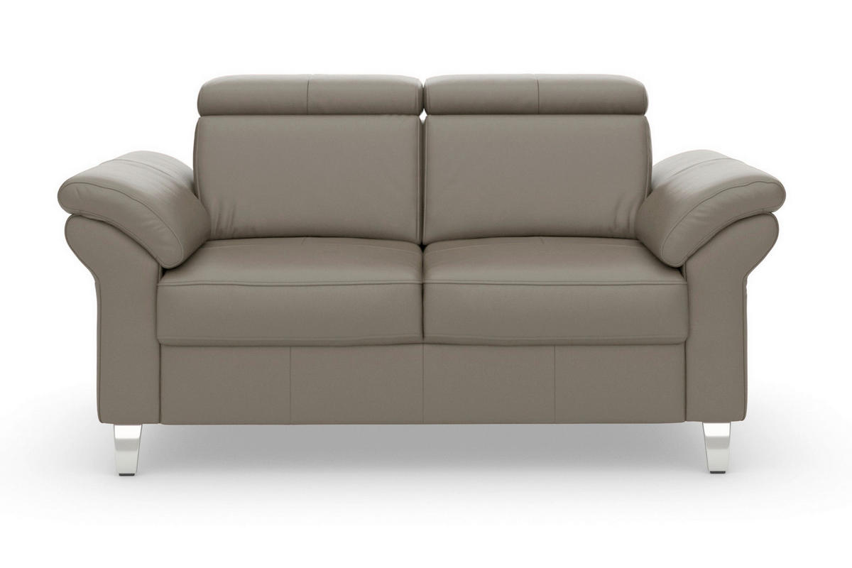 2-SITZER-SOFA ARNGAST E Grau Echtleder  - Chromfarben/Grau, Basics, Leder/Textil (156/84/93cm) - Sit & More