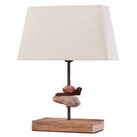 TISCHLEUCHTE 27/10/39 cm   - Schwarz, Natur, Textil/Stein (27/10/39cm)