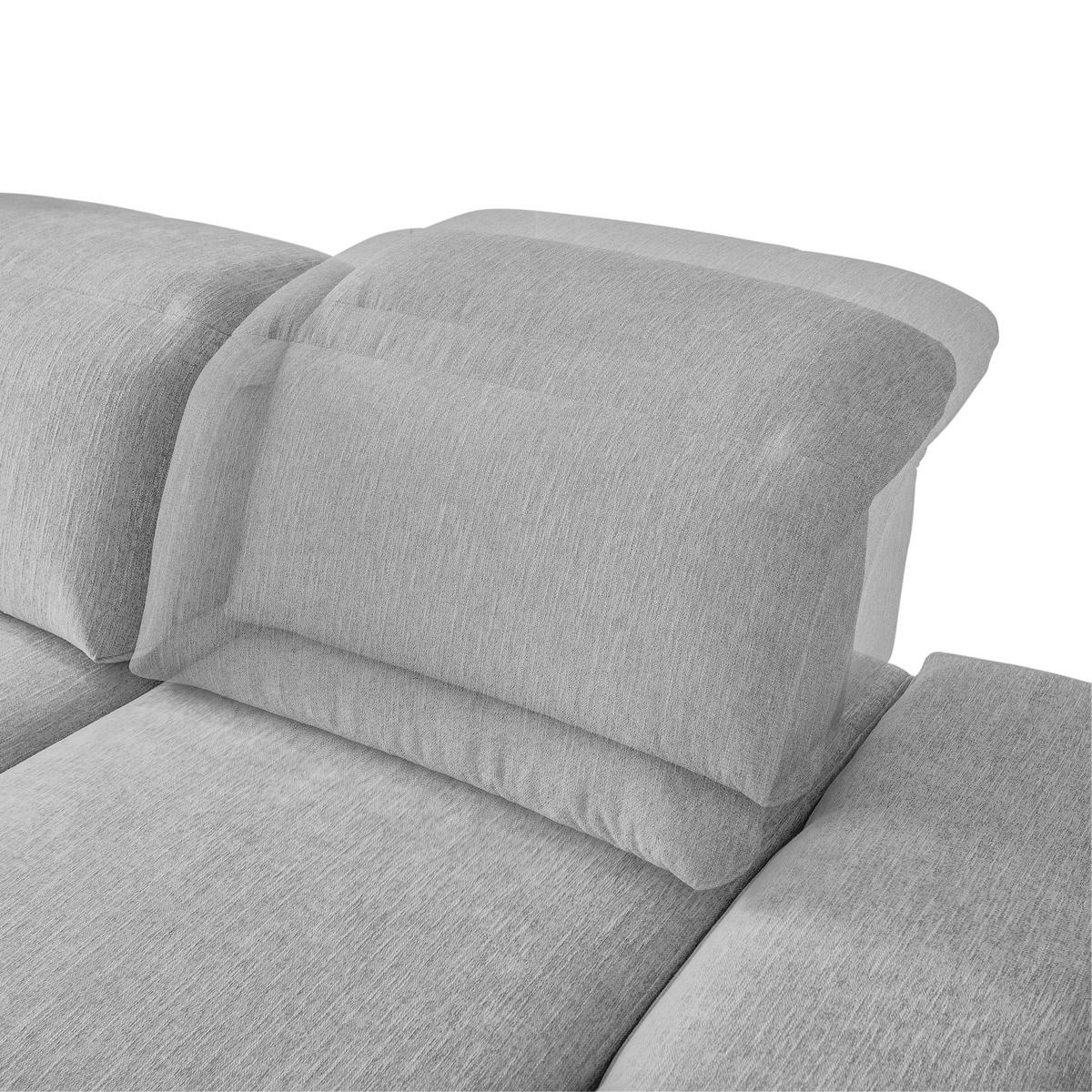 ECKSOFA in Webstoff Grau  - Schwarz/Grau, Design, Textil/Metall (180/289cm) - Stylife