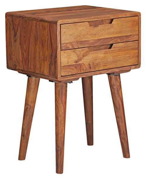 NACHTKÄSTCHEN in massiv Sheesham Sheeshamfarben  - Sheeshamfarben, Design, Holz (47/66/36cm) - MID.YOU