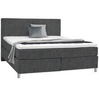 BOXSPRINGBETT 200/200 cm  in Grau  - Chromfarben/Grau, Konventionell, Kunststoff/Textil (200/200cm) - Voleo