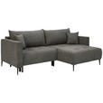 ECKSOFA  in Velours Schlammfarben  - Schlammfarben/Schwarz, KONVENTIONELL, Textil/Metall (226/155cm) - Carryhome
