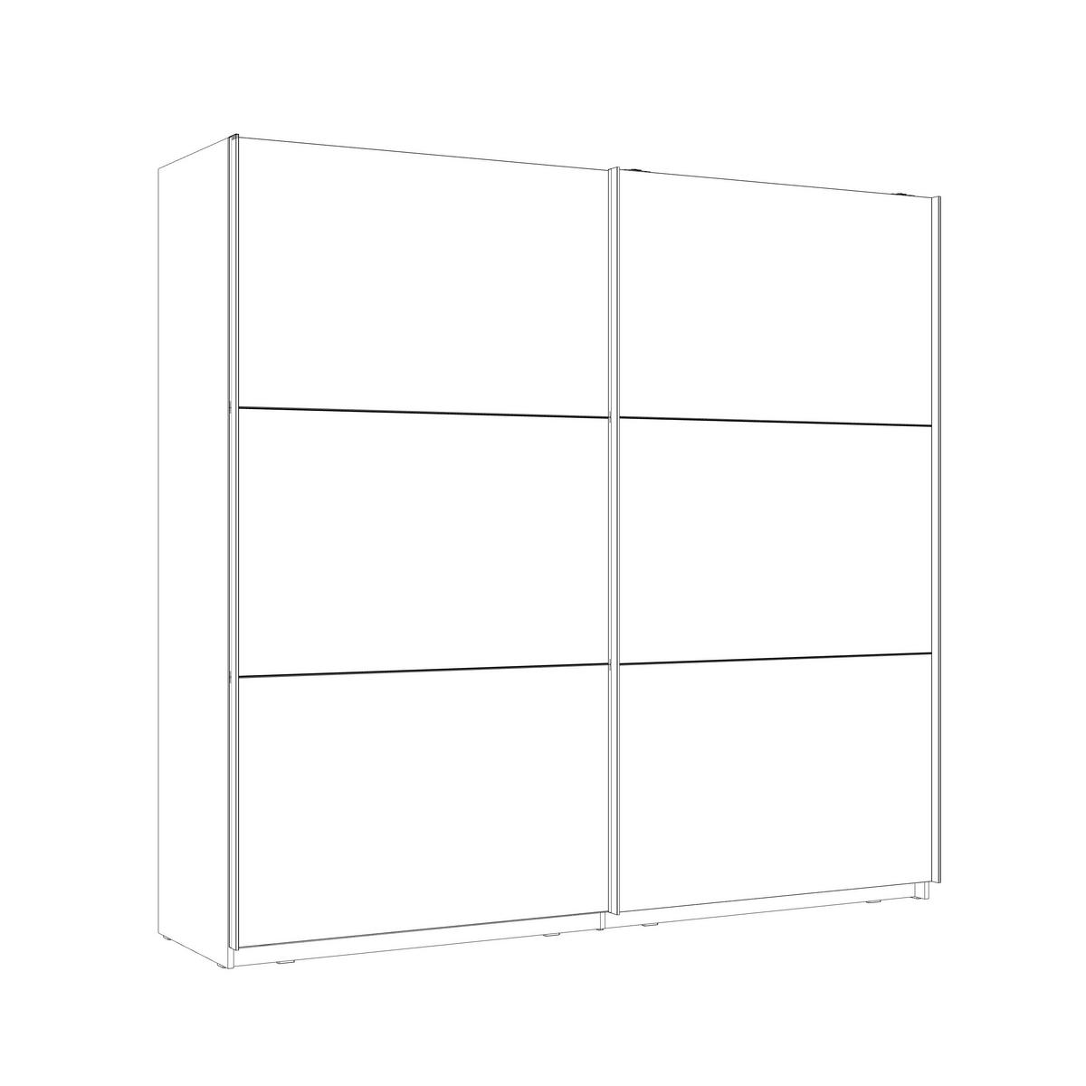 ORMAR S KLIZNIM VRATIMA bijela, bijela visoki sjaj   - bijela/bijela visoki sjaj, Design, drvni materijal/metal (220/209,7/61,2cm) - Carryhome