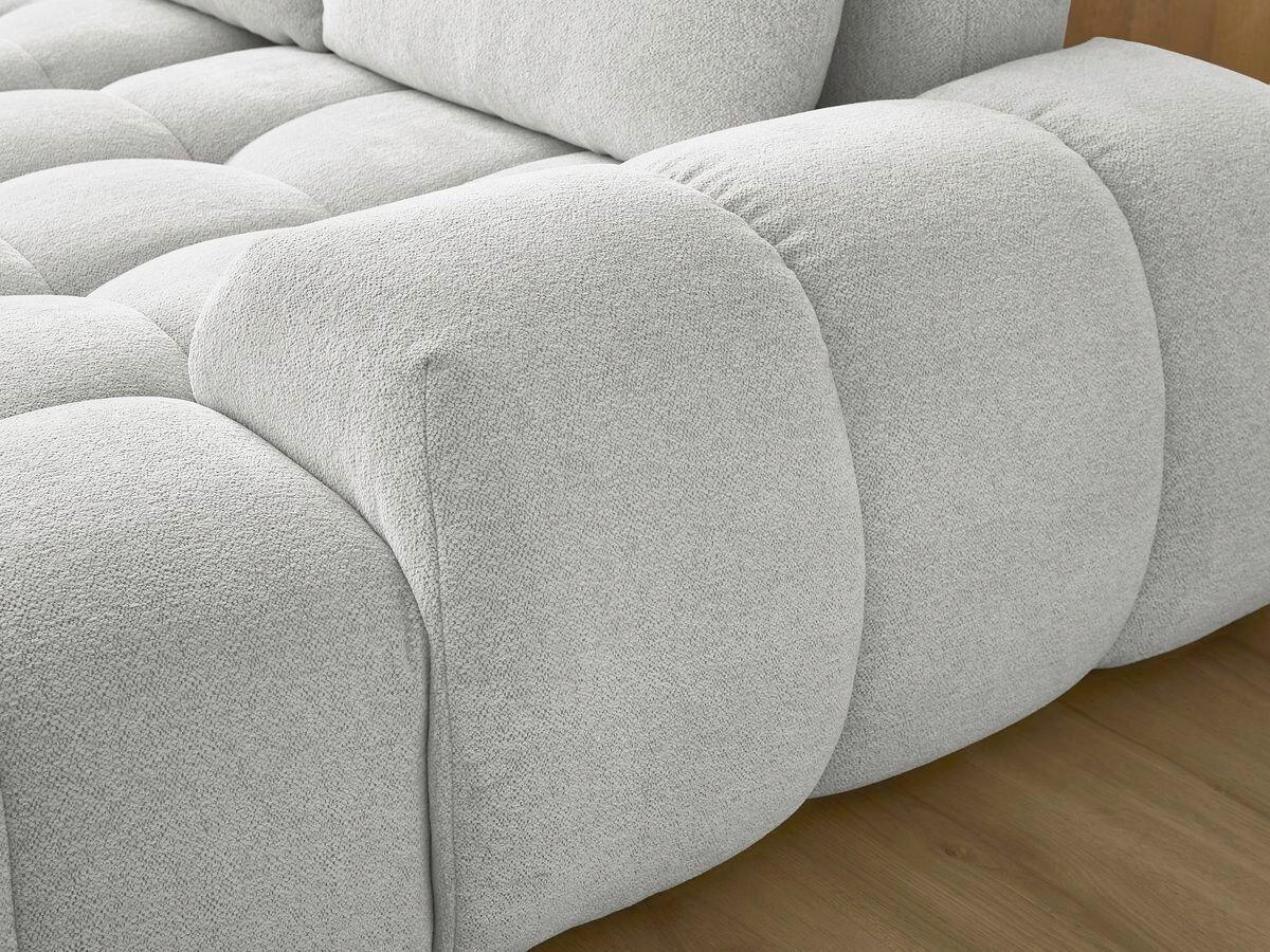 ECKSCHLAFSOFA EVEREST  mit Rücken echt, Armteil links, Armteil rechts Flachgewebe Hellgrau  - Hellgrau/Schwarz, MODERN, Kunststoff/Textil (212/423/198cm)