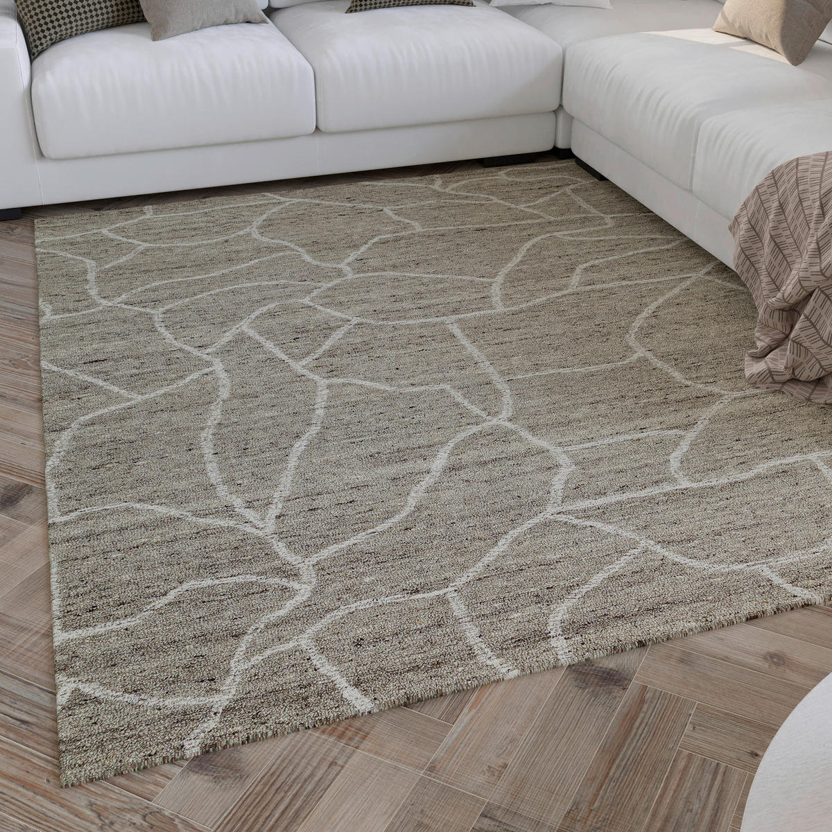 WEBTEPPICH 140/200 cm Hamptons Fourtyone Creme, Grau  - Creme/Grau, KONVENTIONELL, Textil (140/200cm) - WECON HOME