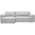 ECKSOFA  in Plüsch Grau  - Blaugrau/Schwarz, Design, Kunststoff/Textil (152/288cm) - Xora