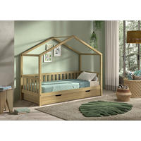 HAUSBETT Rollrost, Bettschublade 90/200 cm  - Eichefarben/Naturfarben, MODERN, Holz (90/200cm) - Vipack