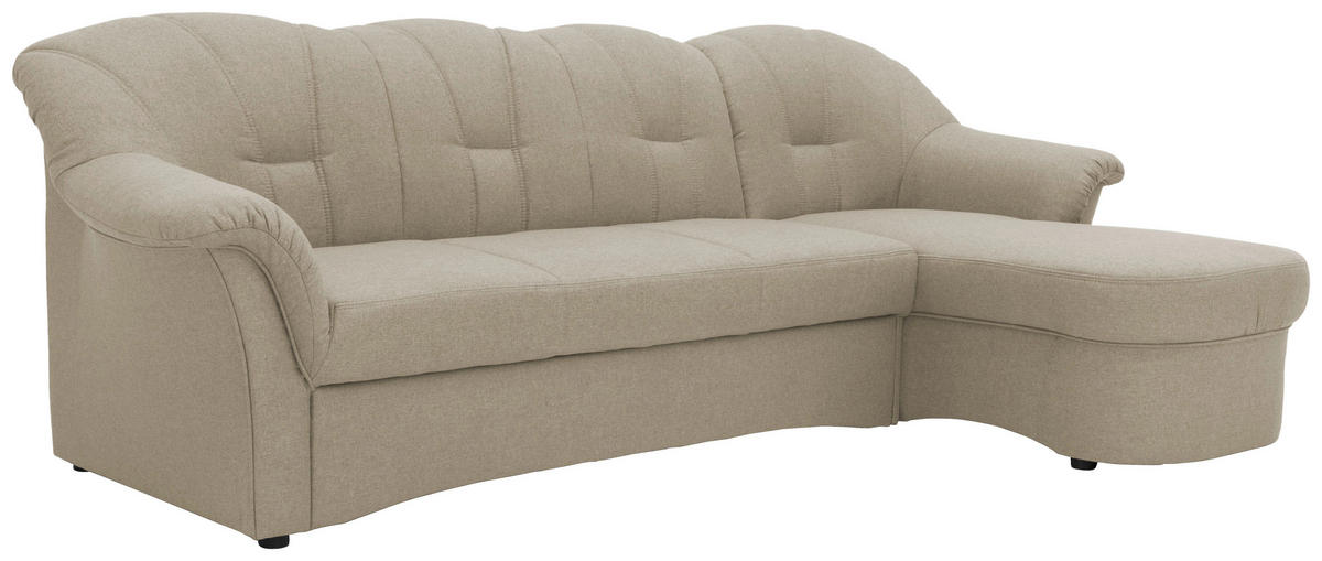 ECKSOFA in Webstoff Schlammfarben  233/142 cm  - Schlammfarben/Schwarz, KONVENTIONELL, Kunststoff/Textil (233/142cm) - MID.YOU