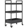 SERVIERWAGEN Schwarz  - Schwarz, Design, Kunststoff/Metall (50/86/30cm) - Xora