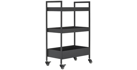 SERVIERWAGEN Schwarz  - Schwarz, Design, Kunststoff/Metall (50/86/30cm) - Xora