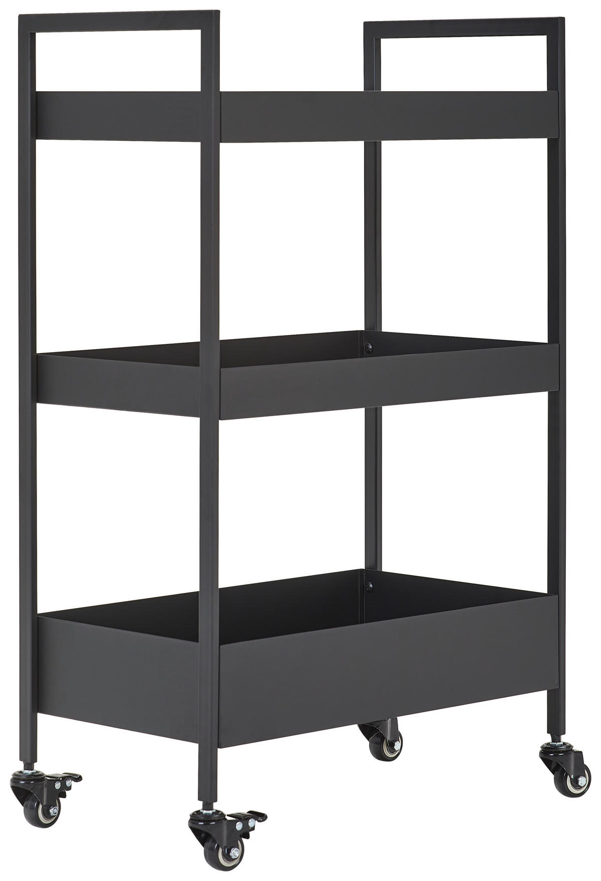 SERVIERWAGEN Schwarz  - Schwarz, Design, Kunststoff/Metall (50/86/30cm) - Xora