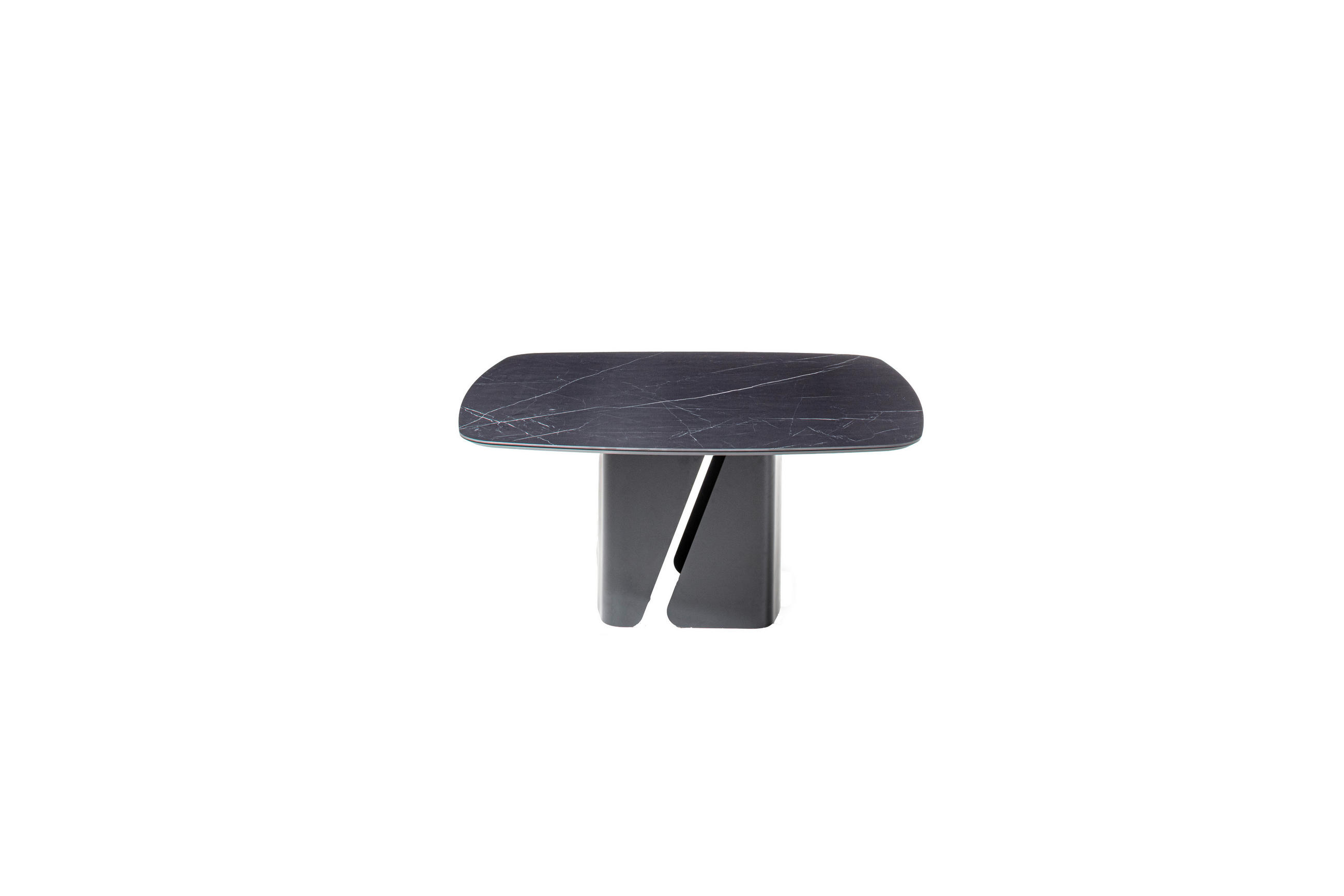 STOL ZA BLAGOVAONICU  tamno siva  metal, keramika  - tamno siva, Moderno, metal/keramika (147/147cm) - Belluti