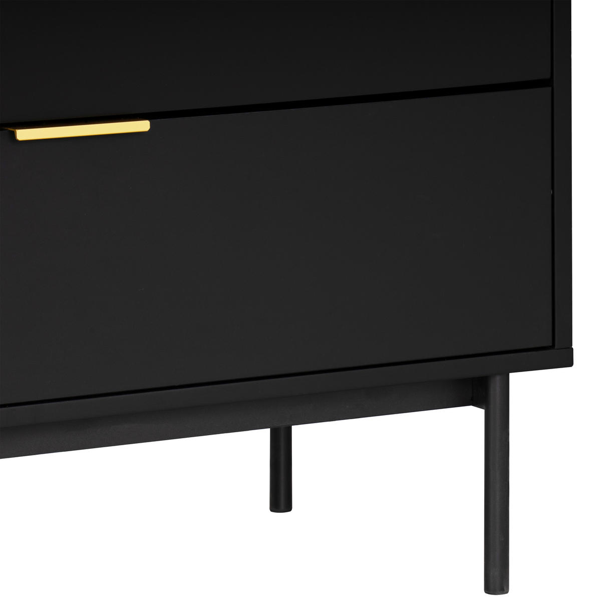 KOMODA, černá, barvy zlata, 80/80/40 cm - černá/barvy zlata, Design, kov/kompozitní dřevo (80/80/40cm) - Livetastic