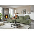 ECKSOFA  in Chenille, Flachgewebe Olivgrün  175/316 cm  - Schwarz/Olivgrün, Design, Textil/Metall (175/316cm) - Dieter Knoll