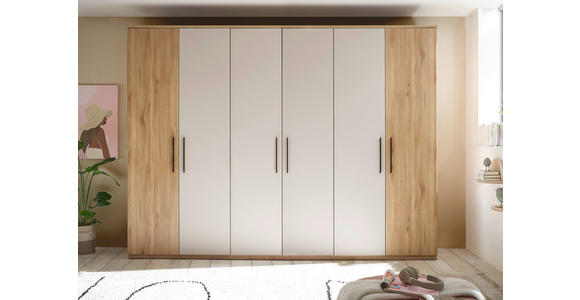 DREHTÜRENSCHRANK 300/228/60 cm,  in Eichefarben, Kaschmir, 6-türig  - Kaschmir/Eichefarben, Design, Holzwerkstoff/Metall (300/228/60cm) - Xora