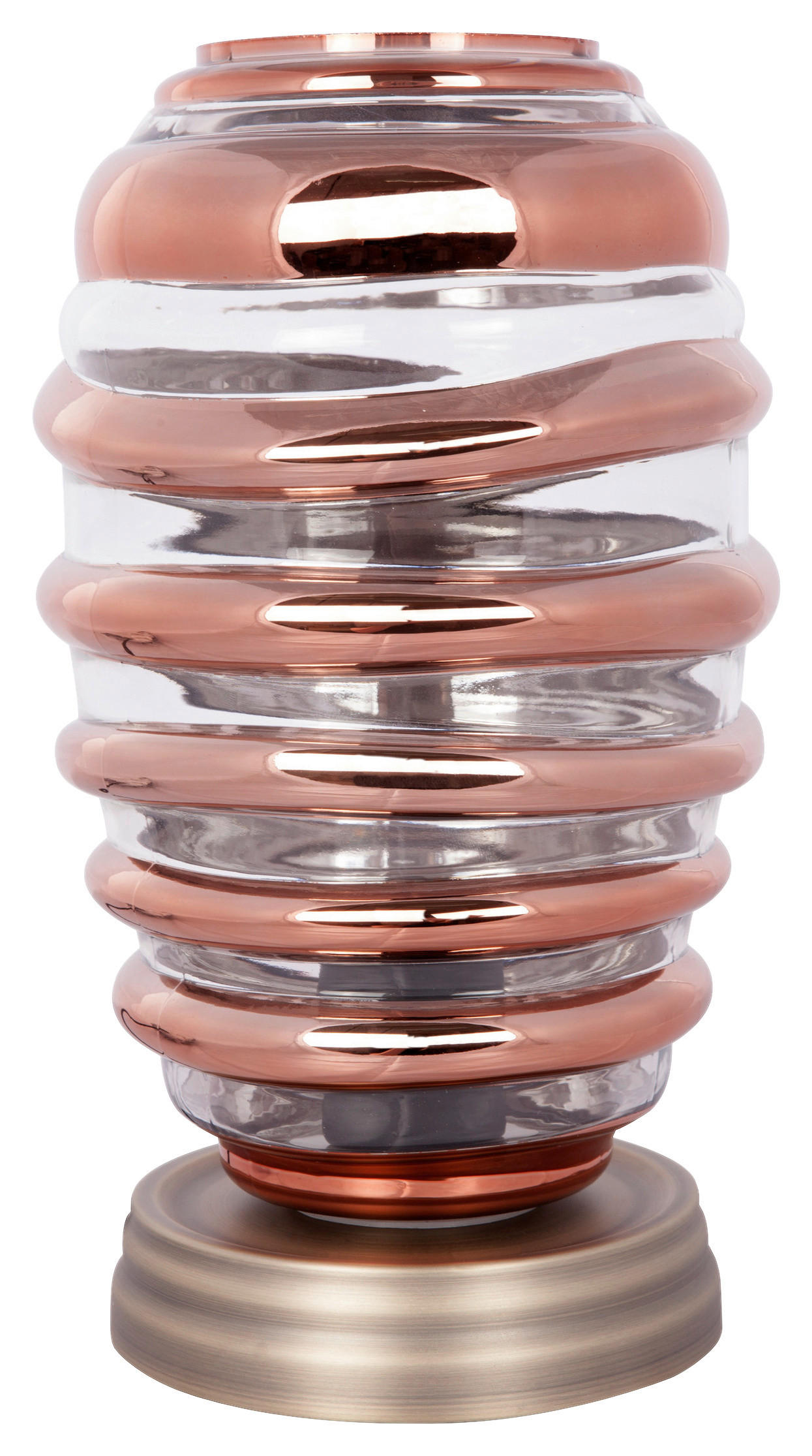 TISCHLEUCHTE 17/17/29 cm   - Kupferfarben, Trend, Glas/Metall (17/17/29cm) - Kayoom