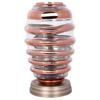 TISCHLEUCHTE - Kupferfarben, Trend, Glas/Metall (17/17/29cm) - Kayoom