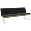 SITZBANK in Metall, Textil Anthrazit, Edelstahlfarben, Greige  - Edelstahlfarben/Greige, Design, Textil/Metall (218/89/68cm) - Dieter Knoll