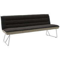 SITZBANK in Metall, Textil Anthrazit, Edelstahlfarben, Greige  - Edelstahlfarben/Greige, Design, Textil/Metall (208/89/68cm) - Dieter Knoll