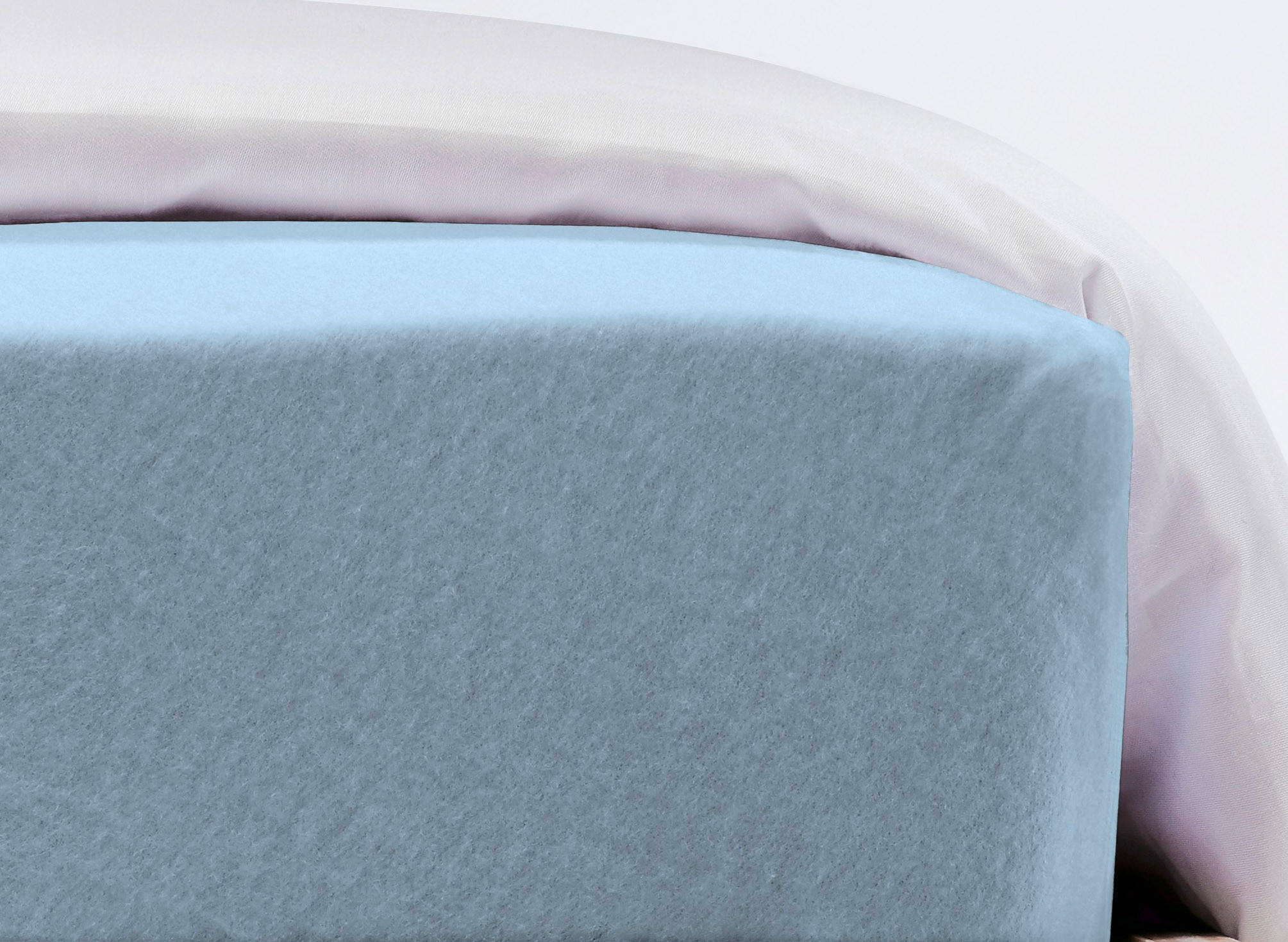 SPANNBETTTUCH Flausch Jersey Jersey  - Blau, Basics, Textil (100/200cm) - Fleuresse