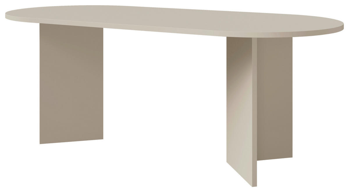 ESSTISCH Beige oval   - Beige, Design, Holzwerkstoff (223,6/90/75cm) - Lomoco