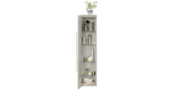 MIDISCHRANK 30/130,8/30 cm  - Chromfarben/Grau, Design, Glas/Holzwerkstoff (30/130,8/30cm) - Novel